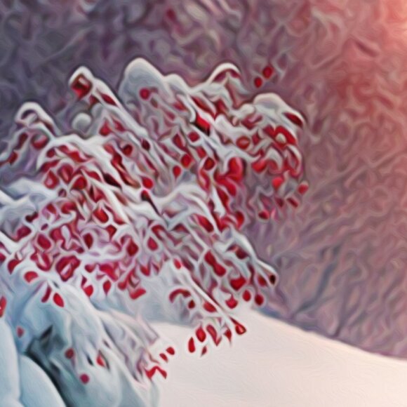 Fox‎ in the Snow Winter Landscape Watercolor Oil Painting Art Print - Picture 4 of 6